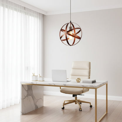 Industrielle Globus-Pendelleuchte im Vintage-Stil