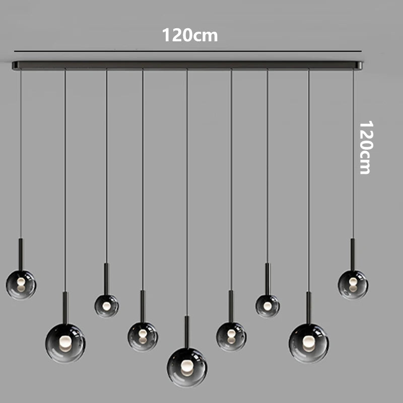 Moderne Glaskugel-Pendelleuchte Art Déco