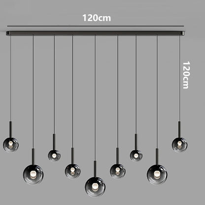 Moderne Glaskugel-Pendelleuchte Art Déco