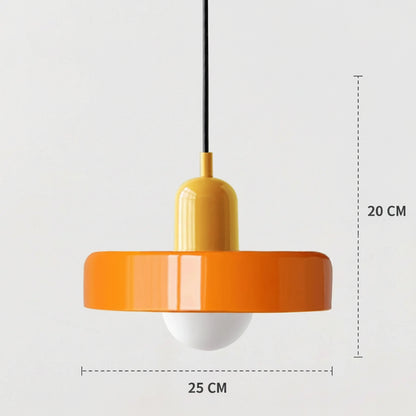 Bauhaus Pendelleuchte aus Mundgeblasenem Glas