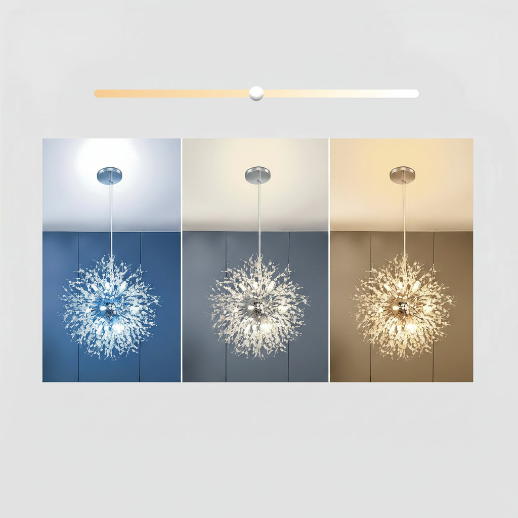 Kristall-Deckenleuchte Pusteblume mit LED