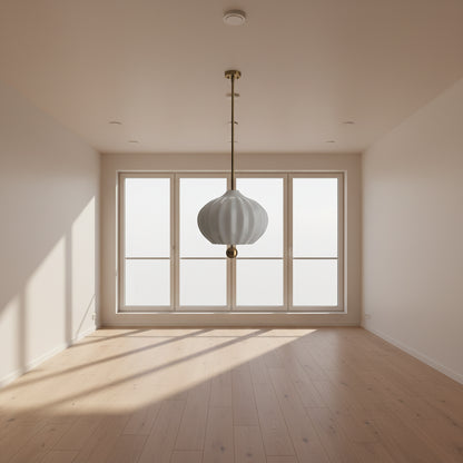 Bauhaus Pendelleuchte aus Weißem Glas