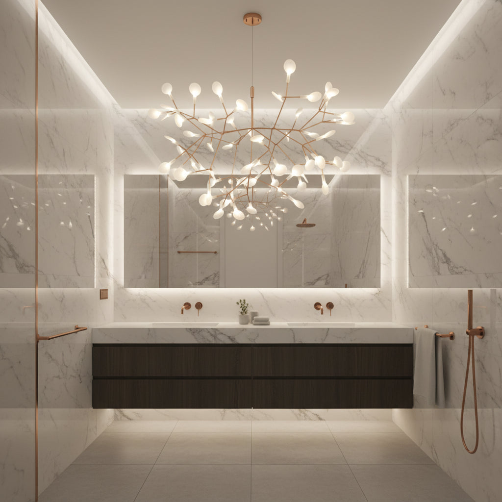 Luxuriöser Glühwürmchen-Kronleuchter mit Astdesign