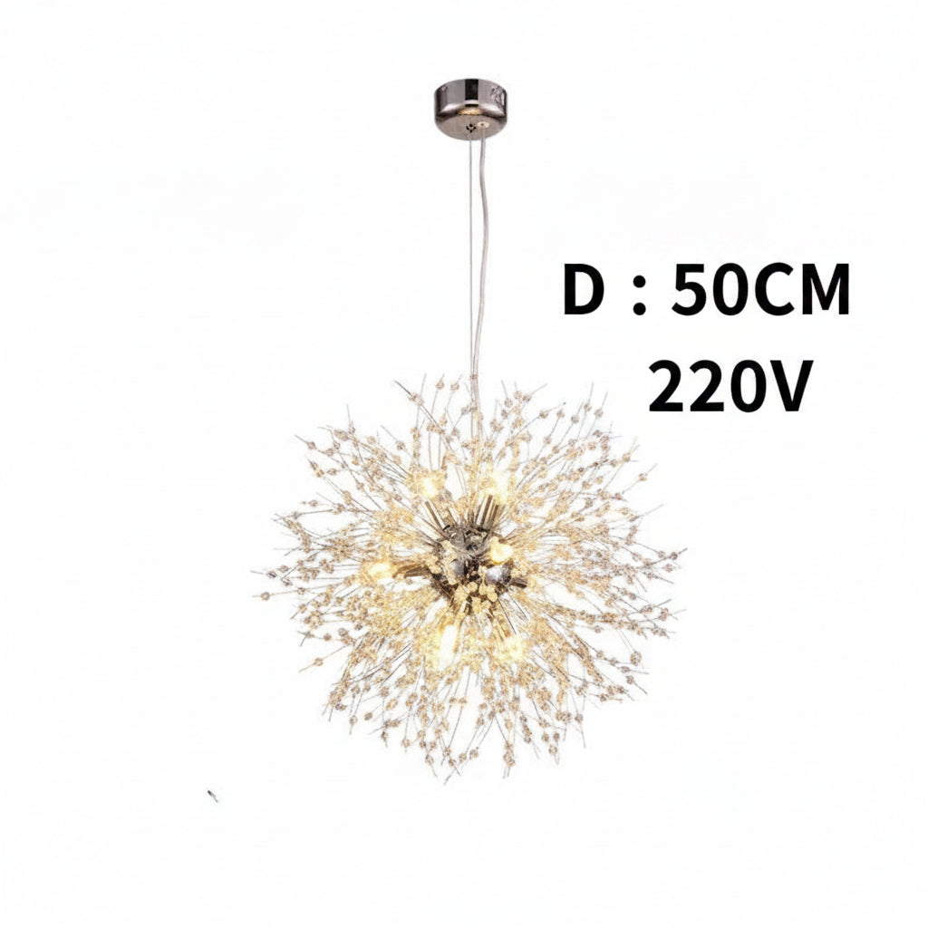 Kristall-Deckenleuchte Pusteblume mit LED